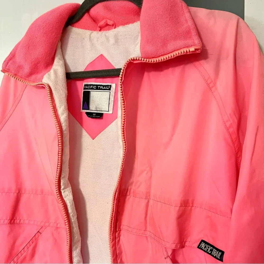 80s Vintage Pacific Trails Pink Lightweight Womens Windbreaker Jacket Size Med - Picture 4 of 14